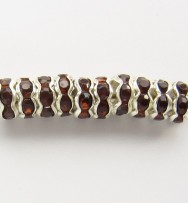 Rondelle Spacer 6mm Silver/Brown